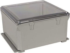 Thomas & Betts - Polycarbonate Standard Enclosure Hinge Flat Cover - NEMA 1, 2, 3, 4, 12, 3S, 3SX, 3X, 4X, 12" Wide x 12" High x 6" Deep, Impact Resistant - Exact Tool & Supply