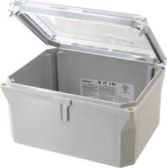 Thomas & Betts - Polycarbonate Standard Enclosure Hinge Flat Cover - NEMA 1, 2, 3, 4, 12, 3S, 3SX, 3X, 4X, 6" Wide x 8" High x 4" Deep, Impact Resistant - Exact Tool & Supply