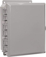Thomas & Betts - Polycarbonate Standard Enclosure Hinge Flat Cover - NEMA 1, 2, 3, 4, 12, 3S, 3SX, 3X, 4X, 8" Wide x 10" High x 4" Deep, Impact Resistant - Exact Tool & Supply