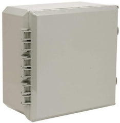 Thomas & Betts - Polycarbonate Standard Enclosure Hinge Flat Cover - NEMA 1, 2, 3, 4, 12, 3S, 3SX, 3X, 4X, 12" Wide x 12" High x 6" Deep, Impact Resistant - Exact Tool & Supply