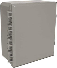 Thomas & Betts - Polycarbonate Standard Enclosure Hinge Flat Cover - NEMA 1, 2, 3, 4, 12, 3S, 3SX, 3X, 4X, 12" Wide x 14" High x 6" Deep, Impact Resistant - Exact Tool & Supply