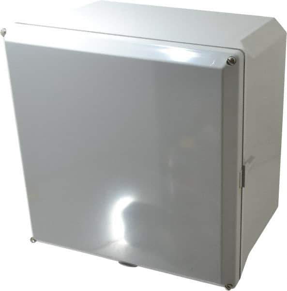 Thomas & Betts - Polycarbonate Standard Enclosure Screw Flat Cover - NEMA 1, 2, 3, 4, 12, 3S, 3SX, 3X, 4X, 10" Wide x 10" High x 6" Deep, Impact Resistant - Exact Tool & Supply