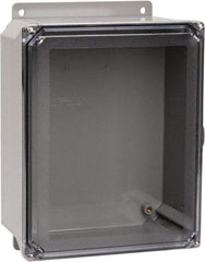 Thomas & Betts - Polycarbonate Standard Enclosure Screw Flat Cover - NEMA 1, 2, 3, 4, 12, 3S, 3SX, 3X, 4X, 8" Wide x 10" High x 4" Deep, Impact Resistant - Exact Tool & Supply