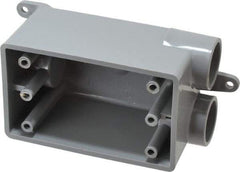 Thomas & Betts - 1 Gang, (3) 3/4" Knockouts, PVC Rectangle Junction Box - 115.3mm Overall Height x 98.4mm Overall Width x 61.5mm Overall Depth, Weather Resistant - Exact Tool & Supply