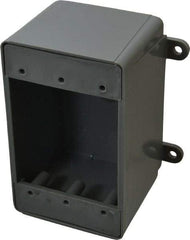 Thomas & Betts - 1 Gang, (0) Knockouts, PVC Rectangle Switch Box - 4-5/8" Overall Height x 3-7/8" Overall Width x 2-3/4" Overall Depth, Weather Resistant - Exact Tool & Supply