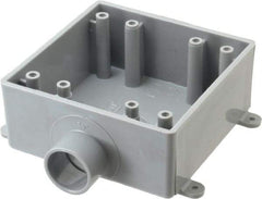 Thomas & Betts - 2 Gang, (1) 3/4" Knockout, PVC Rectangle Switch Box - 117.35mm Overall Height x 142.24mm Overall Width x 50.29mm Overall Depth, Weather Resistant - Exact Tool & Supply