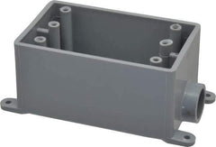 Thomas & Betts - 1 Gang, (1) 1/2" Knockout, PVC Rectangle Junction Box - 144.78mm Overall Height x 71.1mm Overall Width x 61.5mm Overall Depth, Weather Resistant - Exact Tool & Supply