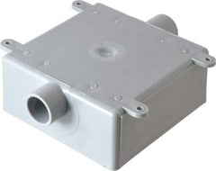 Thomas & Betts - 2 Gang, (2) 1/2" Knockouts, PVC Square Switch Box - 4.62" Overall Height x 4.62" Overall Width x 1.98" Overall Depth, Weather Resistant - Exact Tool & Supply