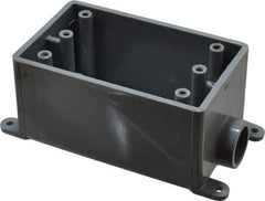 Thomas & Betts - 1 Gang, (2) 1/2" Knockouts, PVC Rectangle Junction Box - 144.78mm Overall Height x 71.1mm Overall Width x 61.5mm Overall Depth, Weather Resistant - Exact Tool & Supply
