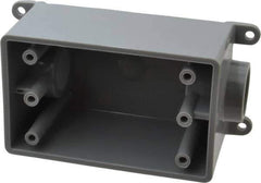 Thomas & Betts - 1 Gang, (2) 3/4" Knockouts, PVC Rectangle Junction Box - 144.78mm Overall Height x 71.1mm Overall Width x 61.5mm Overall Depth, Weather Resistant - Exact Tool & Supply