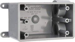Thomas & Betts - 1 Gang, (2) 3/4" Knockouts, PVC Rectangle Junction Box - 115.3mm Overall Height x 98.4mm Overall Width x 61.5mm Overall Depth, Weather Resistant - Exact Tool & Supply