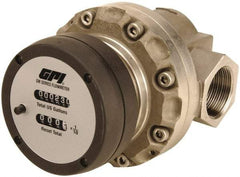 GPI - 1" FNPT Port Oval Gear Flowmeter - 500 Max psi, 1.6 to 32 GPM, Stainless Steel - Exact Tool & Supply
