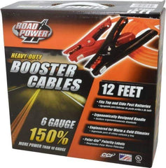 Southwire - 12 Ft. Long, 300 Amperage Rating, Insulated No Shock Sidekick Clamp - Orange, 6 Wire Guage - Exact Tool & Supply