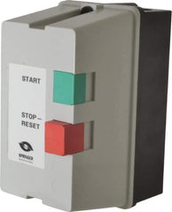 Springer - 32 Amp, 120 Coil VAC, 60 Hz, Nonreversible Enclosed IEC Motor Starter - Pushbutton Start Stop, 3 Phase Hp: 10 at 230 Volt, 20 at 460 Volt, 25 at 575 Volt - Exact Tool & Supply