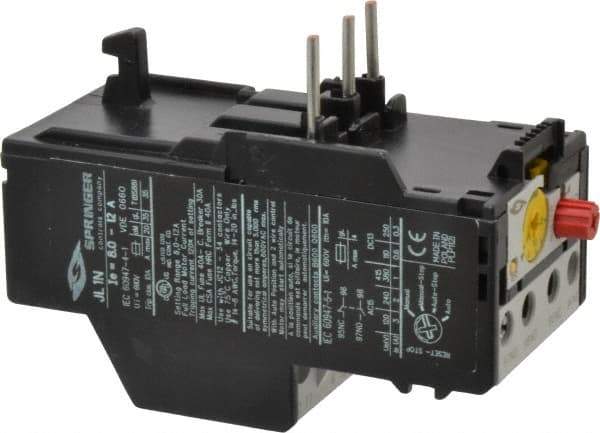 Springer - 8 to 12 Amp, IEC Overload Relay - Trip Class 10, For Use with 9-32A JC Contactors - Exact Tool & Supply