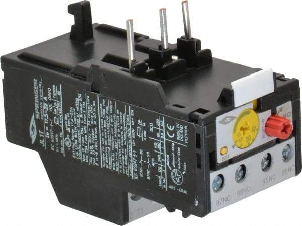 Springer - 17.5 to 22 Amp, IEC Overload Relay - Trip Class 10, For Use with 9-32A JC Contactors - Exact Tool & Supply
