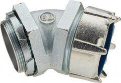 Thomas & Betts - 3" Trade, Malleable Iron Threaded Angled Liquidtight Conduit Connector - Noninsulated - Exact Tool & Supply