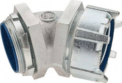 Thomas & Betts - 3" Trade, Malleable Iron Threaded Angled Liquidtight Conduit Connector - Insulated - Exact Tool & Supply