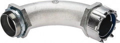 Thomas & Betts - 3" Trade, Malleable Iron Threaded Angled Liquidtight Conduit Connector - Noninsulated - Exact Tool & Supply