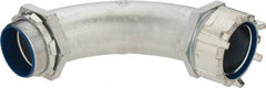 Thomas & Betts - 3" Trade, Malleable Iron Threaded Angled Liquidtight Conduit Connector - Insulated - Exact Tool & Supply
