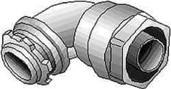 Thomas & Betts - 4" Trade, Malleable Iron Threaded Angled Liquidtight Conduit Connector - Insulated - Exact Tool & Supply