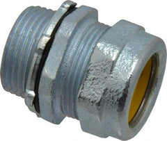 O-Z/Gedney - 0.9 to 1" Cable Capacity, Liquidtight, Straight Strain Relief Cord Grip - 1 NPT Thread, 1-1/4" Long, Iron - Exact Tool & Supply