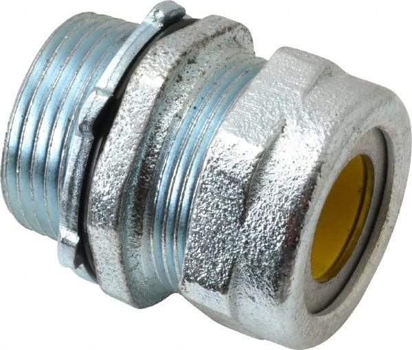 O-Z/Gedney - 0.6 to 0.7" Cable Capacity, Liquidtight, Straight Strain Relief Cord Grip - 1 NPT Thread, 1-1/4" Long, Iron - Exact Tool & Supply