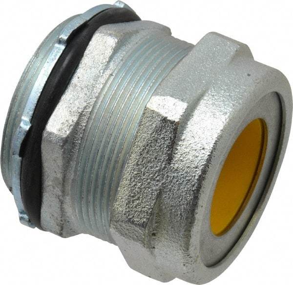 O-Z/Gedney - 1.2 to 1.4" Cable Capacity, Liquidtight, Straight Strain Relief Cord Grip - 5/8 NPT Thread, 2-1/16" Long, Iron - Exact Tool & Supply