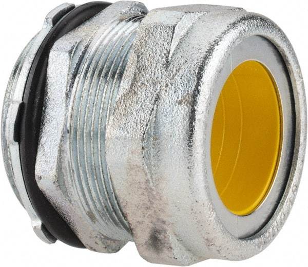 O-Z/Gedney - 1.4 to 1.6" Cable Capacity, Liquidtight, Straight Strain Relief Cord Grip - 2 NPT Thread, 2-1/16" Long, Iron - Exact Tool & Supply