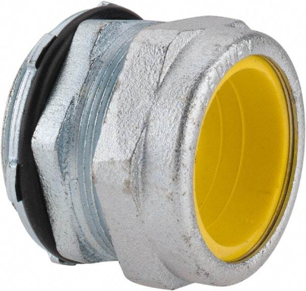 O-Z/Gedney - 1.6 to 1.8" Cable Capacity, Liquidtight, Straight Strain Relief Cord Grip - 2 NPT Thread, 2-1/16" Long, Iron - Exact Tool & Supply