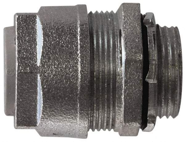 Thomas & Betts - 1-3/4 to 1.965" Cable Capacity, Liquidtight, Straight Strain Relief Cord Grip - 2-1/2 NPT Thread, 3-3/4" Long, Iron & Zinc - Exact Tool & Supply
