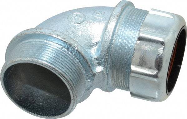 Thomas & Betts - 1-3/8 to 1-5/8" Cable Capacity, Liquidtight, Elbow Strain Relief Cord Grip - 2 NPT Thread, Iron - Exact Tool & Supply