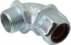 Thomas & Betts - 1/2 to 5/8" Cable Capacity, Liquidtight, Elbow Strain Relief Cord Grip - 3/4 NPT Thread, Iron - Exact Tool & Supply
