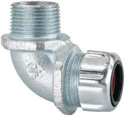 Thomas & Betts - 0.62 to 3/4" Cable Capacity, Liquidtight, Elbow Strain Relief Cord Grip - 3/4 NPT Thread, Iron - Exact Tool & Supply