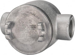 Thomas & Betts - (2) 1" Knockouts, Iron Round GUAC - 3-1/2" Overall Width x 2.31" Overall Depth - Exact Tool & Supply