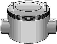 Thomas & Betts - (2) 2" Knockouts, Iron Round Junction Box - 5-3/4" Overall Width x 4.06" Overall Depth - Exact Tool & Supply