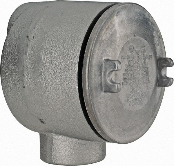 Thomas & Betts - (2) 2" Knockouts, Iron Round Junction Box - 5-3/4" Overall Width x 4.06" Overall Depth - Exact Tool & Supply