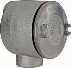 Thomas & Betts - (2) 2" Knockouts, Iron Round Junction Box - 5-3/4" Overall Width x 4.06" Overall Depth - Exact Tool & Supply
