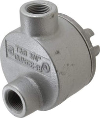 Thomas & Betts - (2) 3/4" Knockouts, Iron Round GUAB - 3-1/2" Overall Width x 2" Overall Depth - Exact Tool & Supply