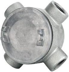 Thomas & Betts - (4) 1" Knockouts, Iron Round GUAX - 3-1/2" Overall Width x 2.31" Overall Depth - Exact Tool & Supply