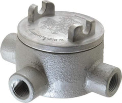 Thomas & Betts - (4) 1/2" Knockouts, Iron Round GUAX - 3-1/2" Overall Width x 2" Overall Depth - Exact Tool & Supply