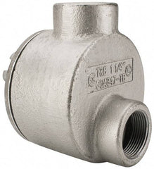 Thomas & Betts - (2) 1-1/4" Knockouts, Iron Round GUAB - 4.38" Overall Width x 2.69" Overall Depth - Exact Tool & Supply