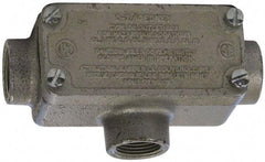 O-Z/Gedney - T Body, 1/2" Trade, Rigid Malleable Iron Conduit Body - Rectangle, 3.69" OAL, Hazardous Locations - Exact Tool & Supply