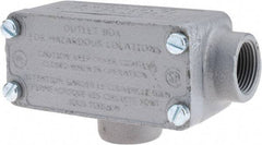 O-Z/Gedney - T Body, 3/4" Trade, Rigid Malleable Iron Conduit Body - Rectangle, 1" OAL, Hazardous Locations - Exact Tool & Supply