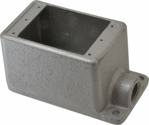 Thomas & Betts - 1 Gang, (1) 1/2" Knockout, Iron Rectangle Device Box - 2-3/4" Overall Width - Exact Tool & Supply