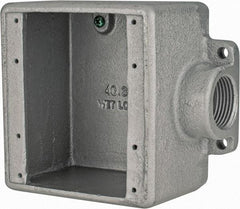 Thomas & Betts - 2 Gang, (1) 1" Knockout, Iron Rectangle Device Box - Zinc Plated - Exact Tool & Supply