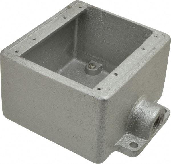 Thomas & Betts - 2 Gang, (1) 1/2" Knockout, Iron Rectangle Device Box - Zinc Plated - Exact Tool & Supply