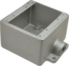 Thomas & Betts - 2 Gang, (1) 1/2" Knockout, Iron Rectangle Device Box - Zinc Plated - Exact Tool & Supply