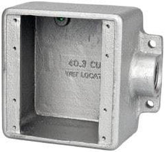 Thomas & Betts - 2 Gang, (1) 3/4" Knockout, Iron Rectangle Device Box - Zinc Plated - Exact Tool & Supply