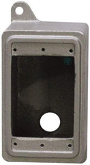 O-Z/Gedney - 1 Gang, 1/2" Knockouts, Iron Rectangle Device Box - Aluminum Enamel, Zinc Electroplated - Exact Tool & Supply